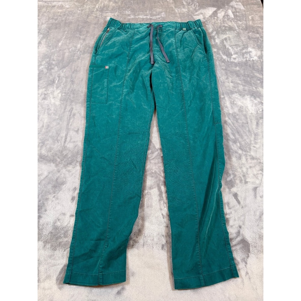 Mediclo Scrubs Pants Bottoms M Medium Teal Green Drawstring Elastic Waist